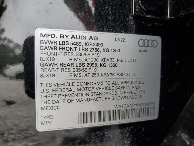 2022 Audi Q5 Premium 45 VIN: WA1GAAFY6N2090825 Lot: 49276364