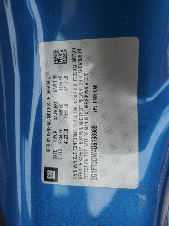 2G1FT3DW4D9198989 2013 Chevrolet Camaro 2Ss