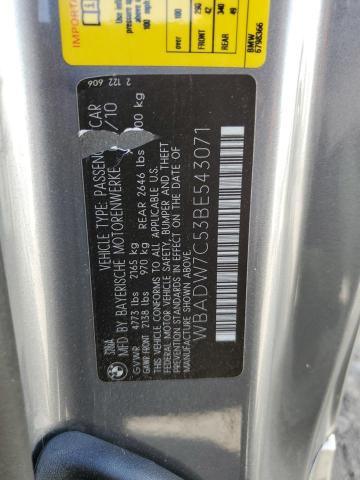 2011 BMW 328 I Sulev VIN: WBADW7C53BE543071 Lot: 50163644