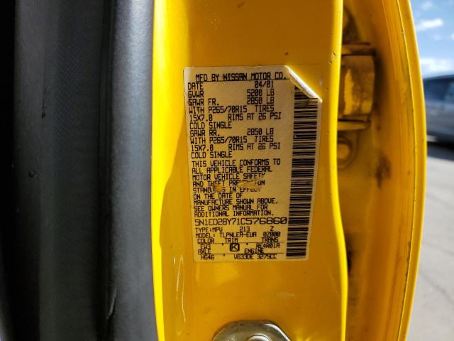 2001 Nissan Xterra Xe VIN: 5N1ED28Y71C576860 Lot: 50892504