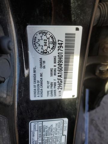 2009 Honda Civic Exl VIN: 2HGFA16049H017947 Lot: 49966254