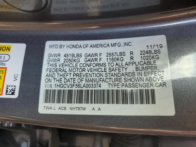 2020 Honda Accord Hybrid Exl VIN: 1HGCV3F56LA003374 Lot: 51556354