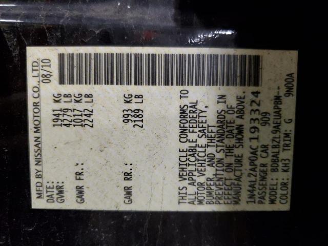 2010 Nissan Altima Base VIN: 1N4AL2AP0AC193324 Lot: 50066834