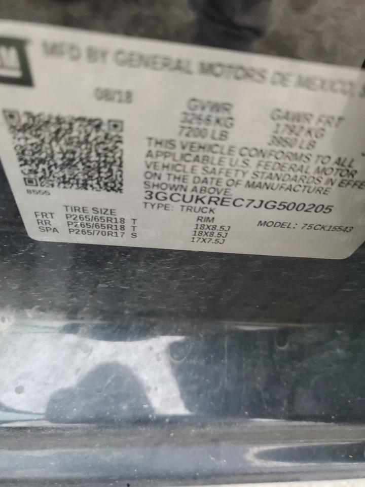 3GCUKREC7JG500205 2018 Chevrolet Silverado K1500 Lt