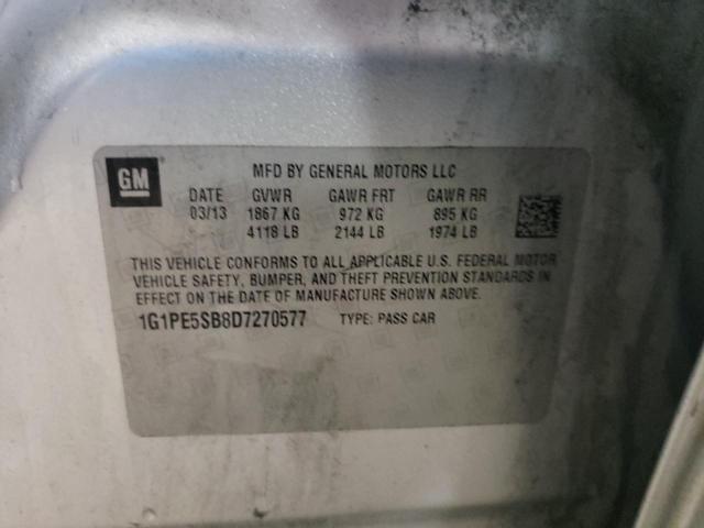 2013 Chevrolet Cruze Lt VIN: 1G1PE5SB8D7270577 Lot: 51254874