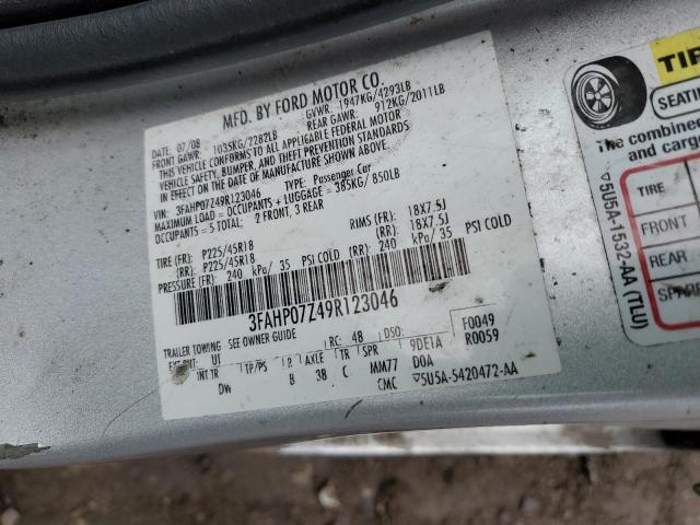 2009 Ford Fusion Se VIN: 3FAHP07Z49R123046 Lot: 50776234