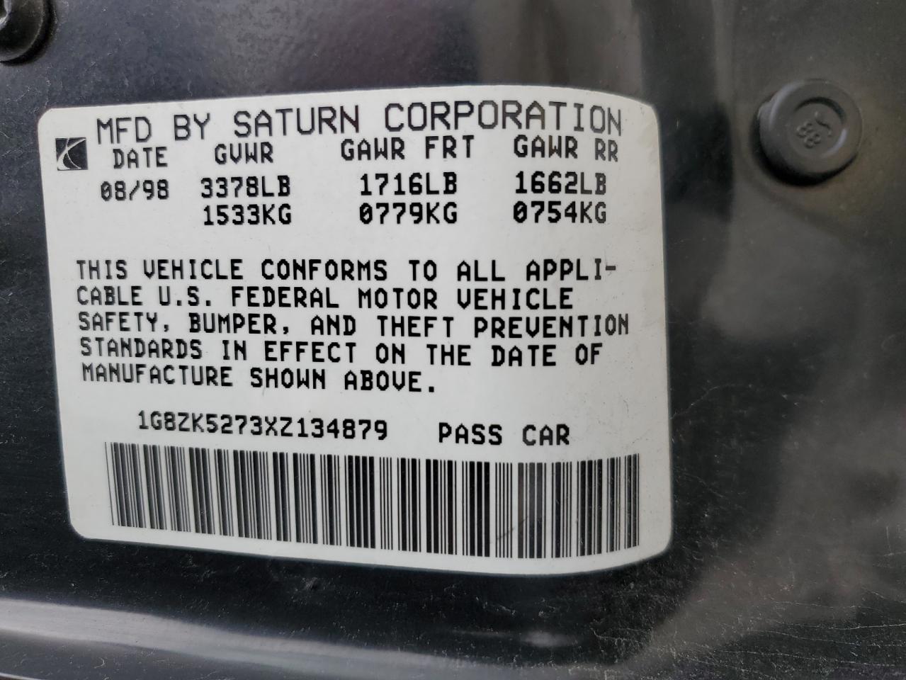 1G8ZK5273XZ134879 1999 Saturn Sl2