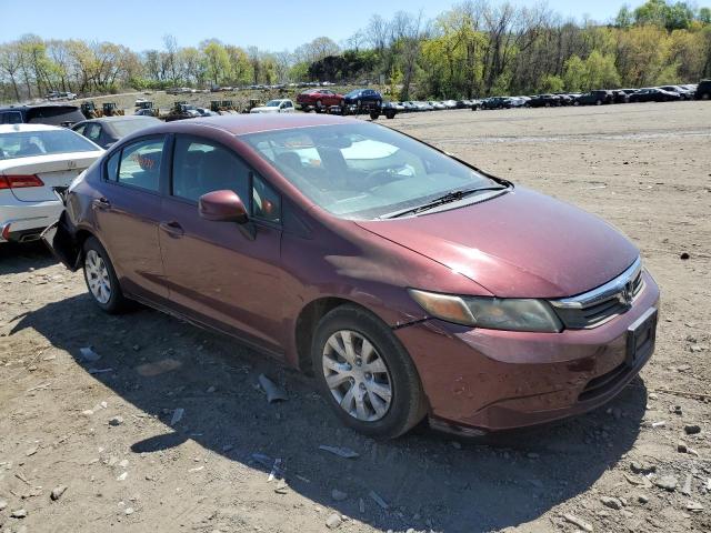 2012 Honda Civic Lx VIN: 2HGFB2F59CH596231 Lot: 52040734