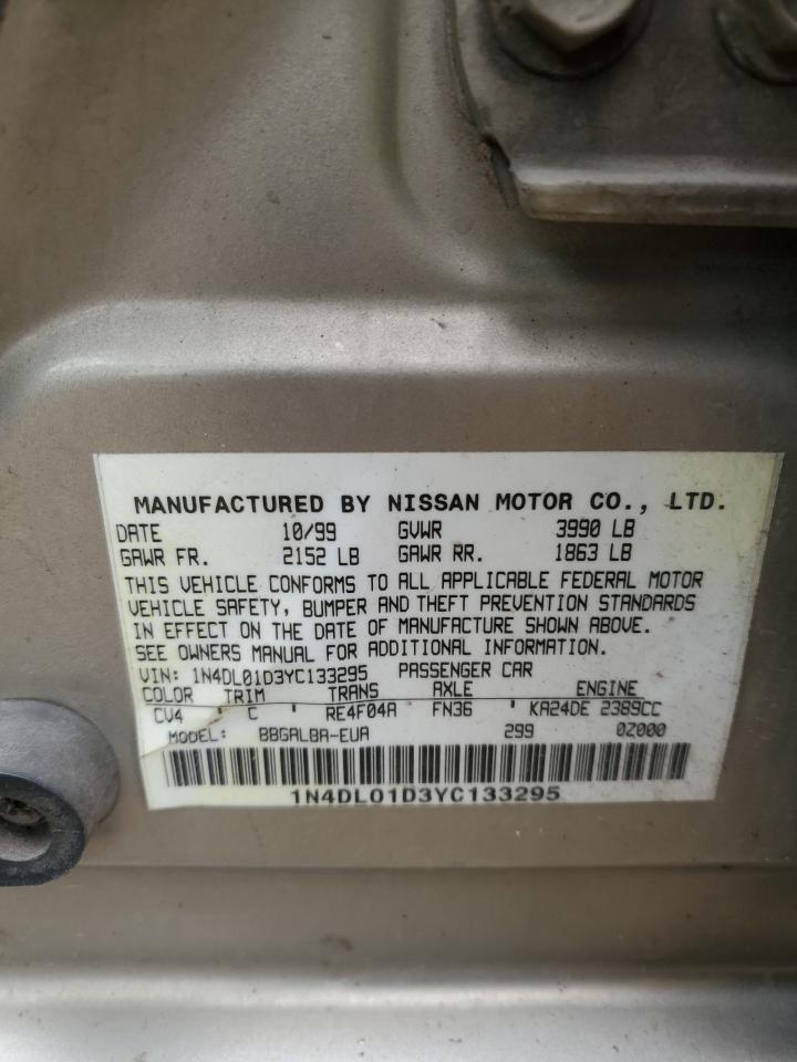 1N4DL01D3YC133295 2000 Nissan Altima Xe