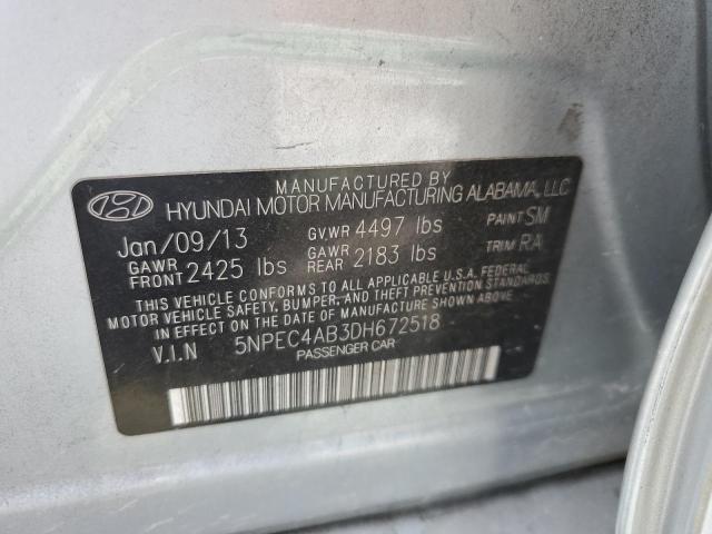 2013 Hyundai Sonata Se VIN: 5NPEC4AB3DH672518 Lot: 48985984