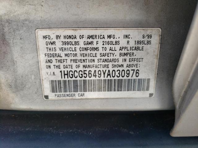 1HGCG5649YA030976 2000 Honda Accord Lx