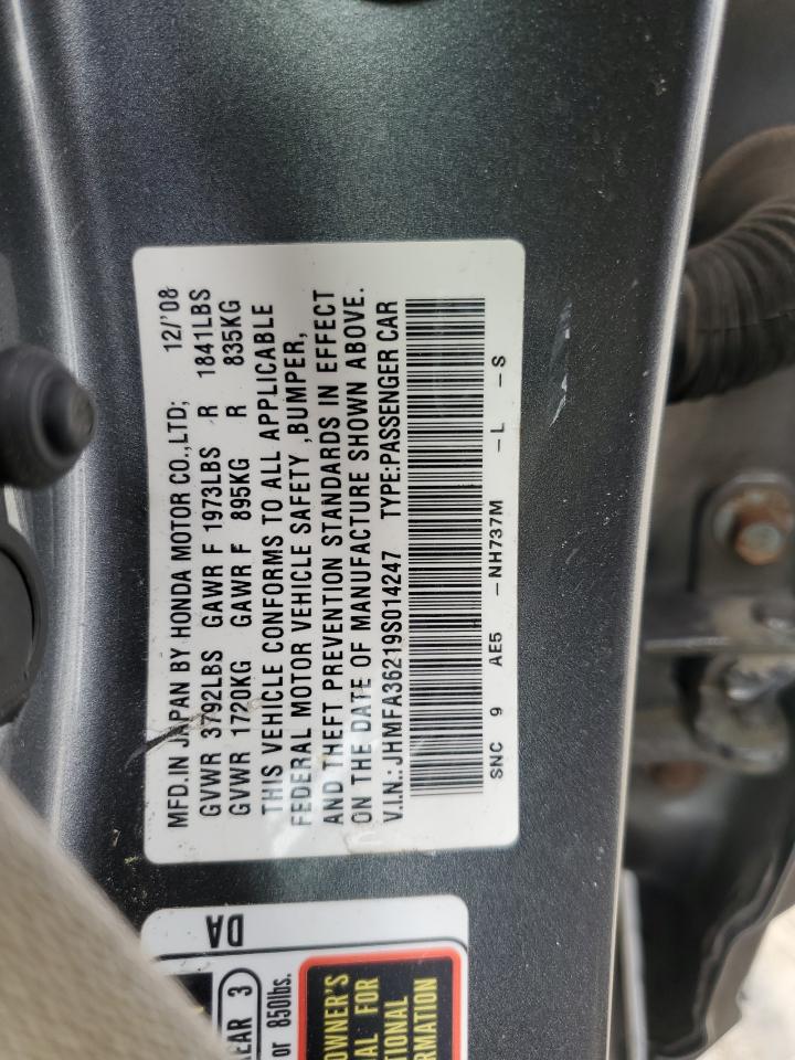 JHMFA36219S014247 2009 Honda Civic Hybrid
