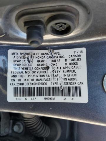 2016 HONDA CIVIC EX - 2HGFC2F8XGH509000