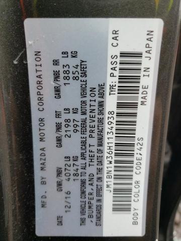 2017 Mazda 3 Grand Touring VIN: JM1BN1W36H1134938 Lot: 50256724