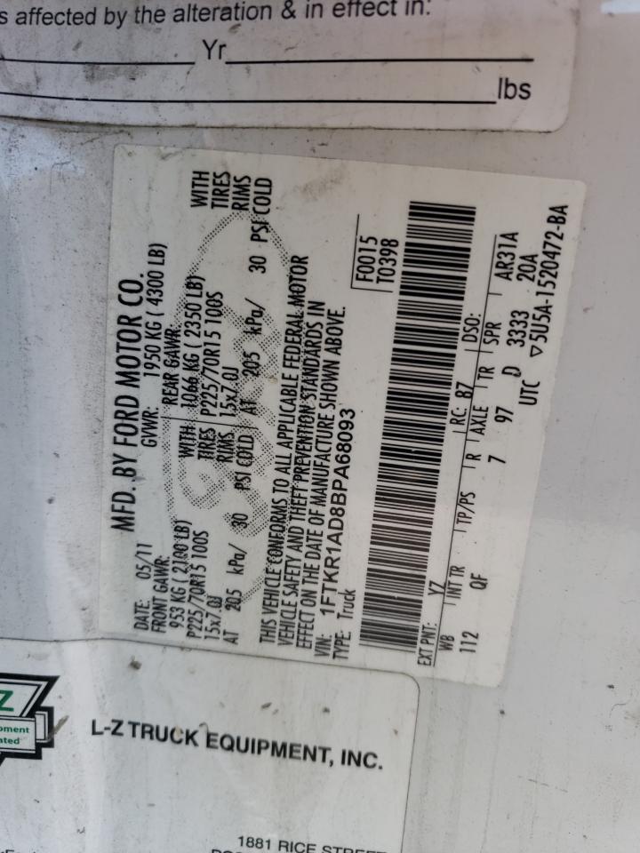 1FTKR1AD8BPA68093 2011 Ford Ranger