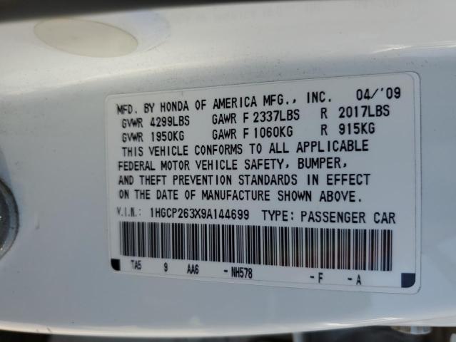 2009 Honda Accord Lx VIN: 1HGCP263X9A144699 Lot: 50165684