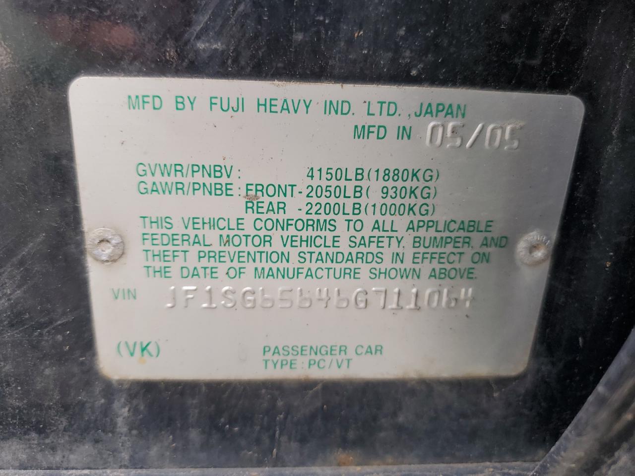 JF1SG65646G711064 2006 Subaru Forester 2.5X Premium