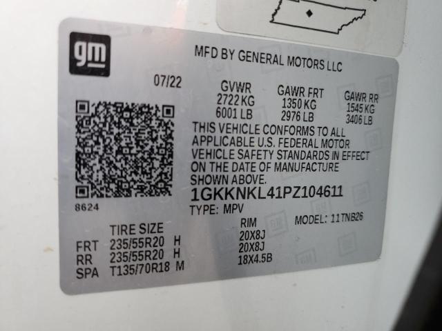 1GKKNKL41PZ104611 GMC Acadia SLE 12