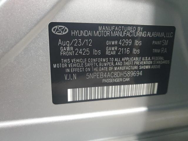 2013 Hyundai Sonata Gls VIN: 5NPEB4AC8DH589694 Lot: 51269234