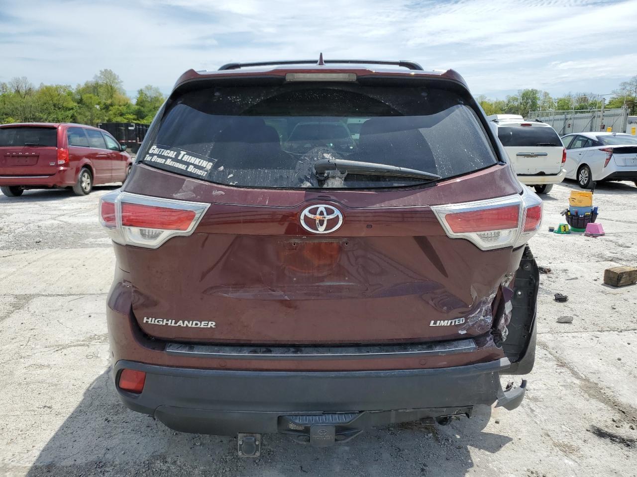 5TDDKRFH5GS296833 2016 Toyota Highlander Limited