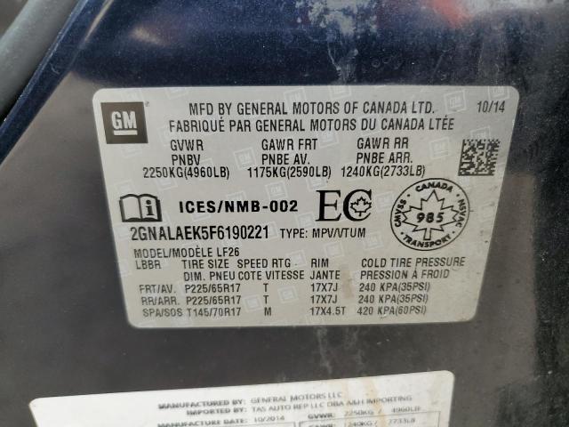 2015 Chevrolet Equinox Ls VIN: 2GNALAEK5F6190221 Lot: 50244484