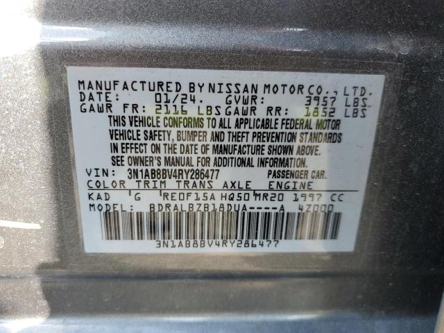 2024 Nissan Sentra S VIN: 3N1AB8BV4RY286477 Lot: 52858544