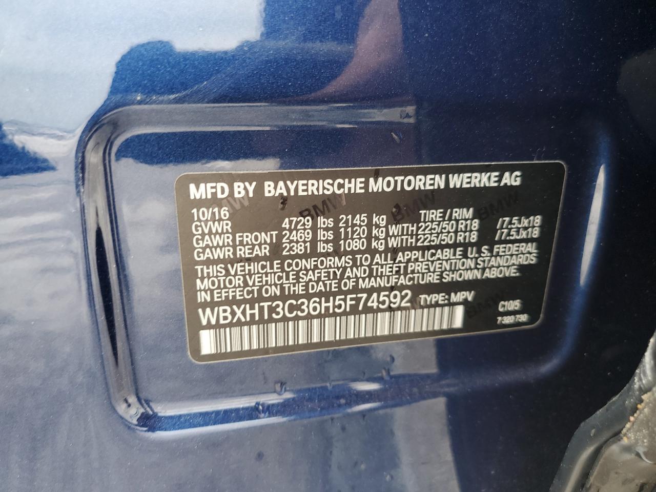 WBXHT3C36H5F74592 2017 BMW X1 xDrive28I