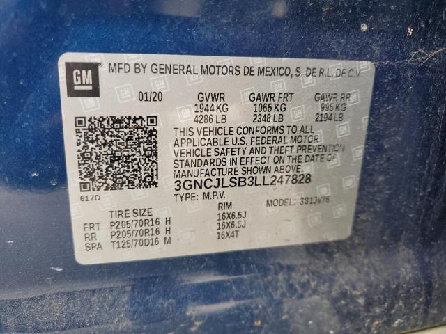 3GNCJLSB3LL247828 Chevrolet Trax 1LT 12