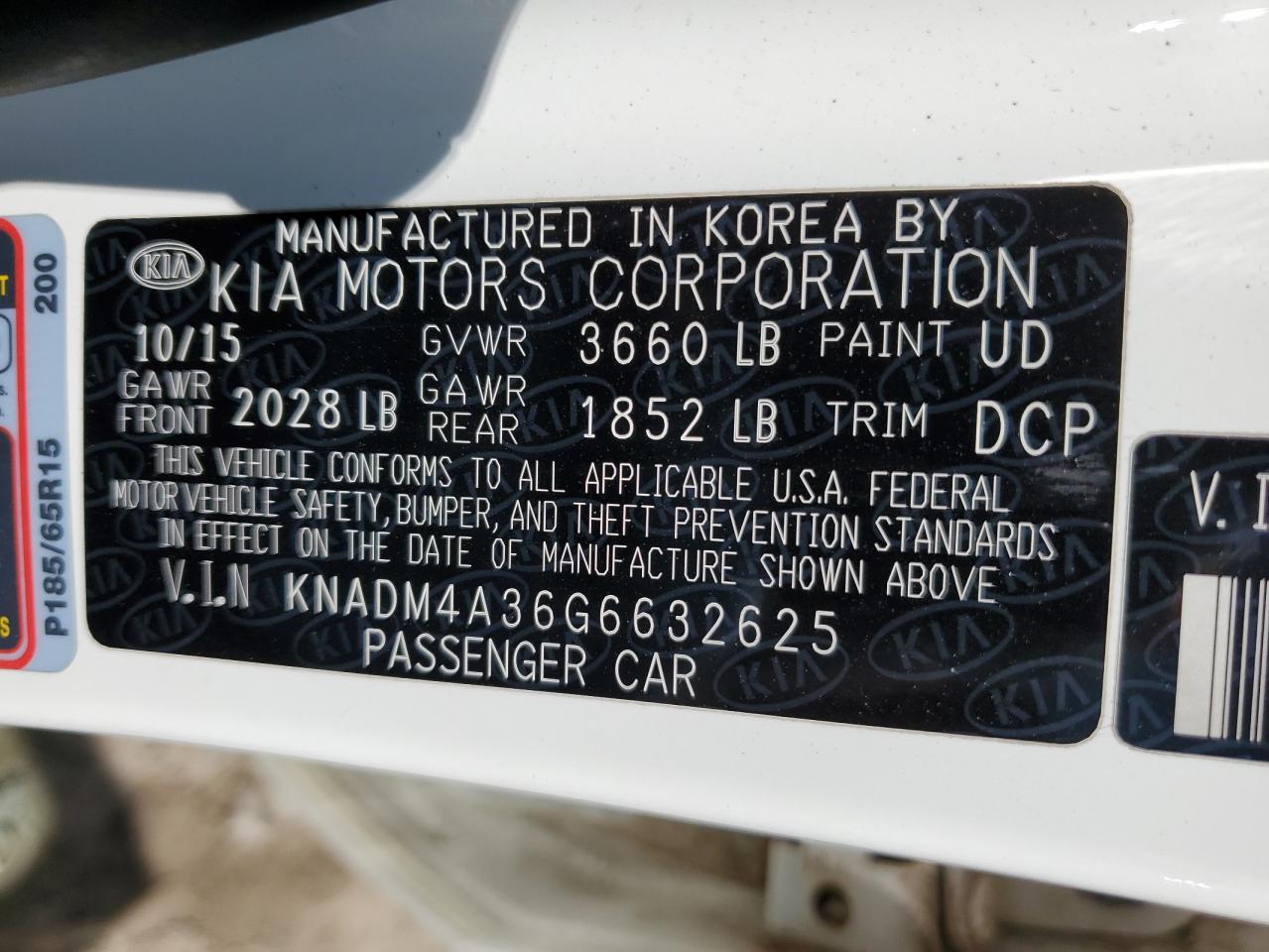 KNADM4A36G6632625 2016 Kia Rio Lx