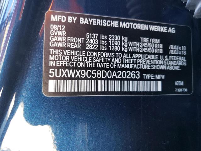 Lot #2501194231 2013 BMW X3 XDRIVE2 salvage car