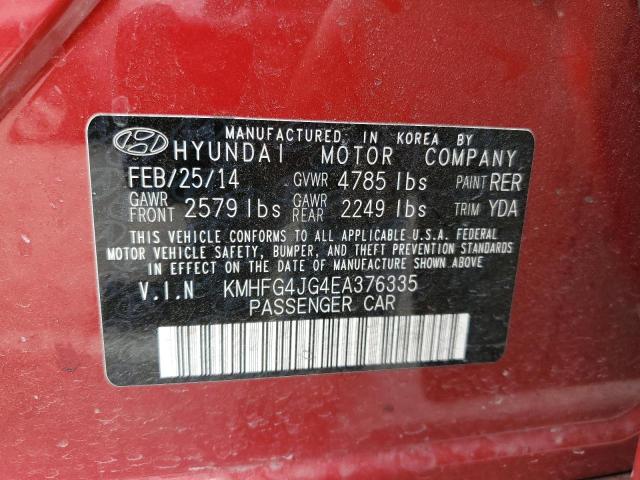 2014 Hyundai Azera VIN: KMHFG4JG4EA376335 Lot: 52029644