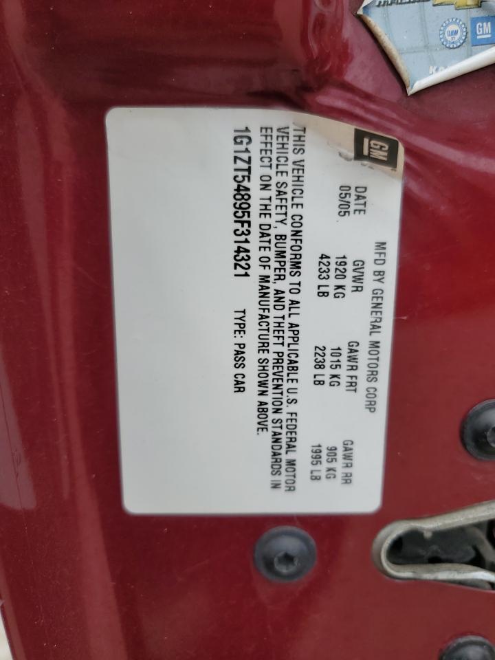 1G1ZT54895F314321 2005 Chevrolet Malibu Ls