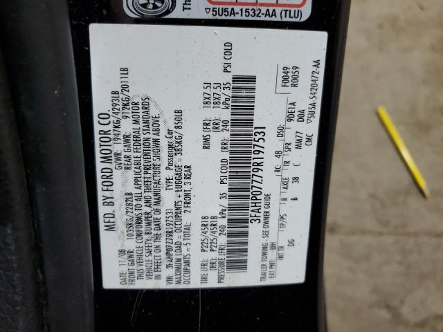 2009 Ford Fusion Se VIN: 3FAHP07Z79R197531 Lot: 49414494