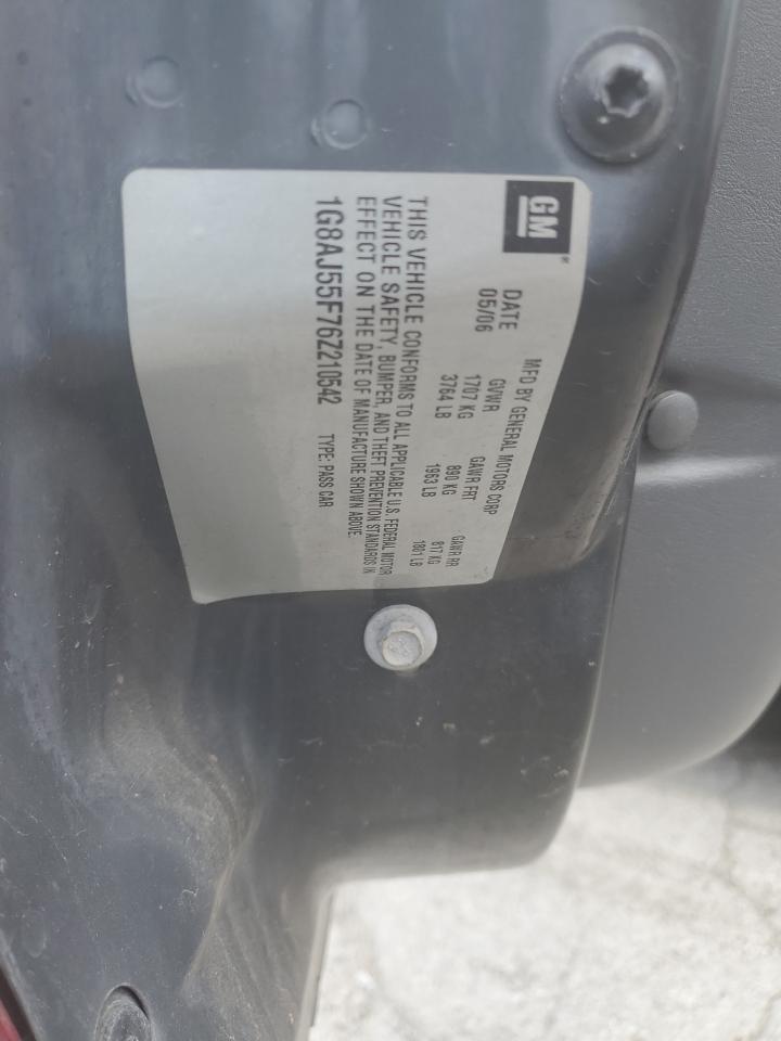 1G8AJ55F76Z210542 2006 Saturn Ion Level 2