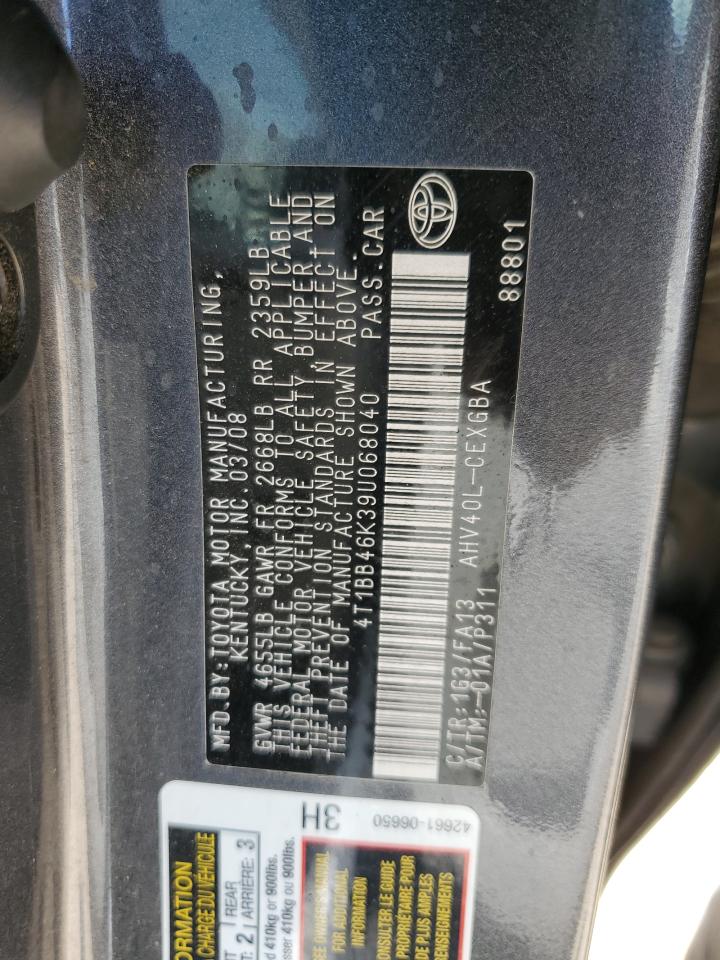 4T1BB46K39U068040 2009 Toyota Camry Hybrid