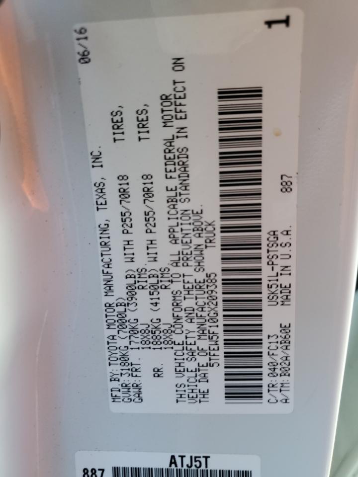 5TFEW5F10GX209385 2016 Toyota Tundra Crewmax Sr5