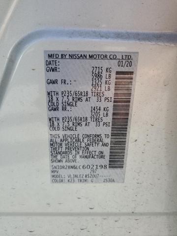 2020 NISSAN PATHFINDER - 5N1DR2BN6LC602198