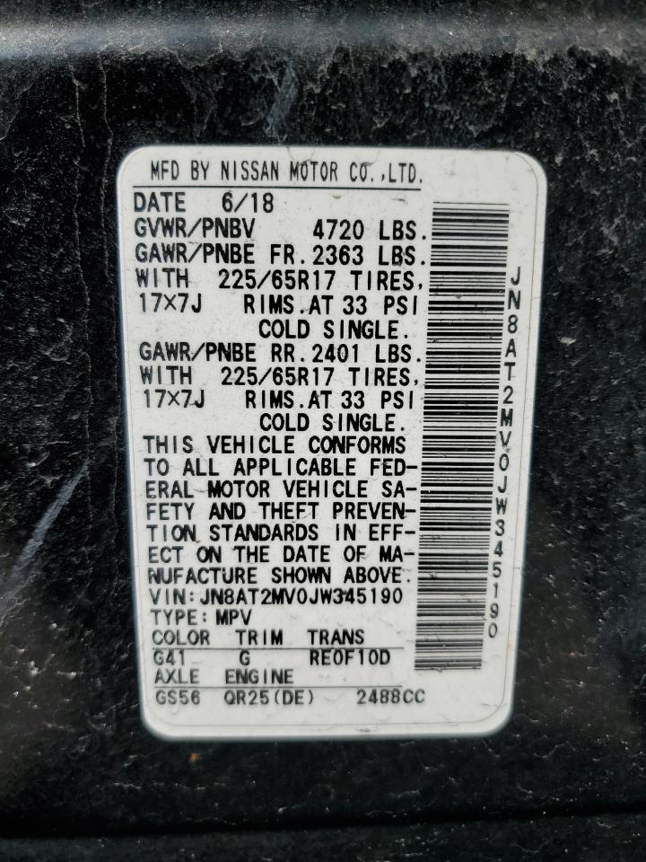 JN8AT2MV0JW345190 2018 Nissan Rogue S