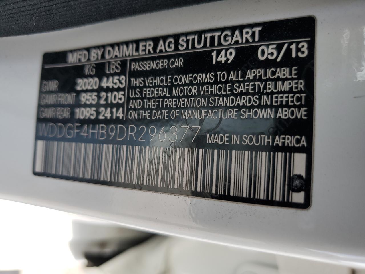 WDDGF4HB9DR296377 2013 Mercedes-Benz C 250