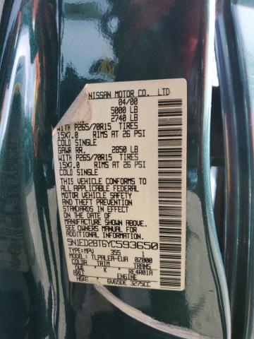 2000 Nissan Xterra Xe VIN: 5N1ED28T6YC593650 Lot: 55088384