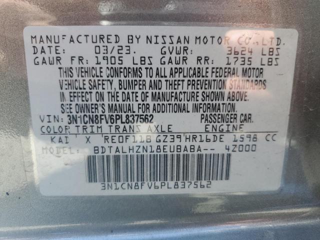 2023 Nissan Versa Sr VIN: 3N1CN8FV6PL837562 Lot: 50595254