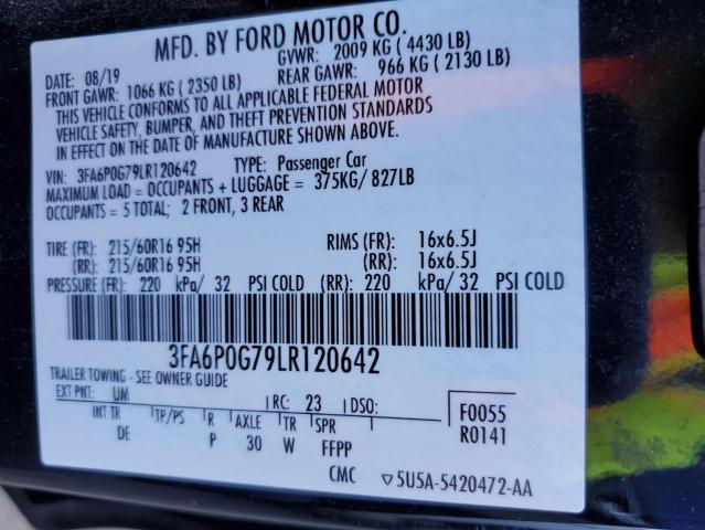 3FA6P0G79LR120642 Ford Fusion S 13