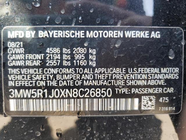 3MW5R1J0XN8C26850 BMW 3 Series 330I 12