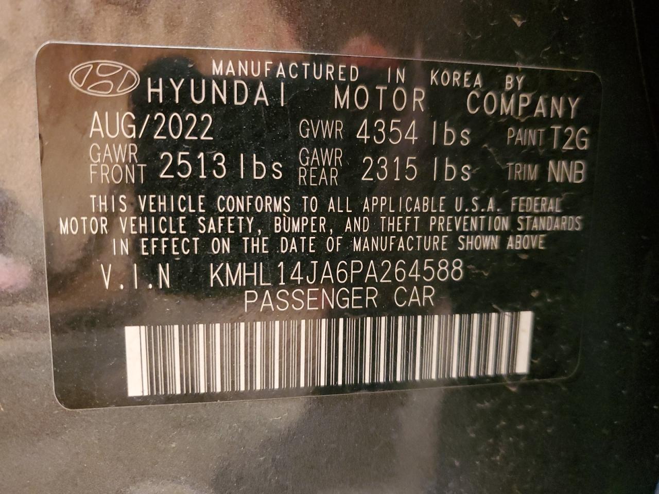 KMHL14JA6PA264588 2023 Hyundai Sonata Sel