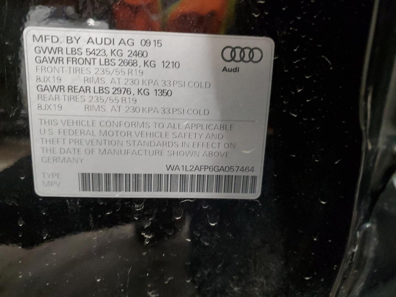 Lot #2503855926 2016 AUDI Q5 PREMIUM