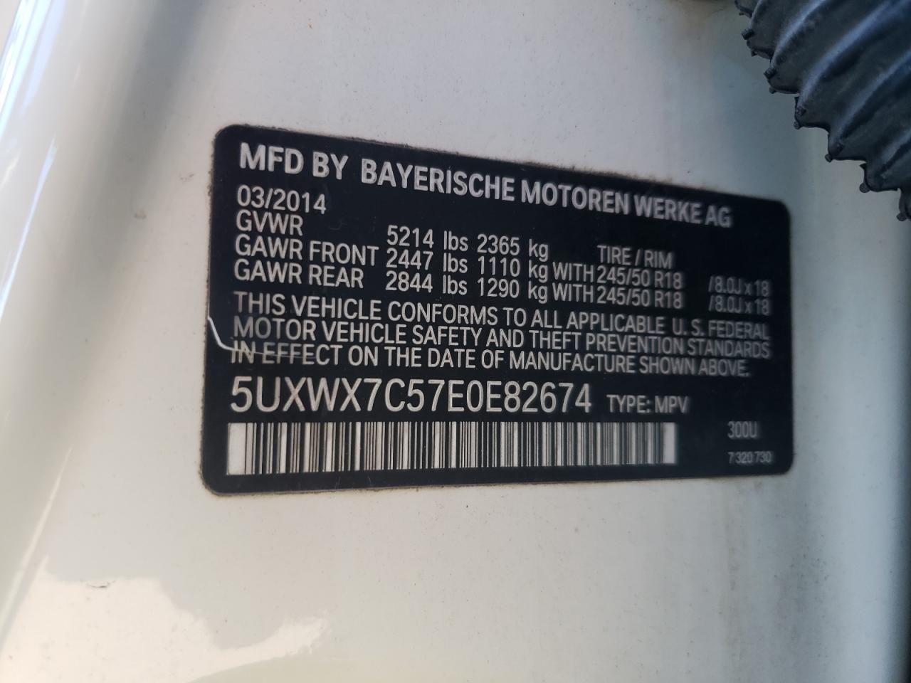 5UXWX7C57E0E82674 2014 BMW X3 xDrive35I