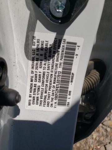 2020 HONDA CIVIC SPOR - 19XFC2F87LE017013