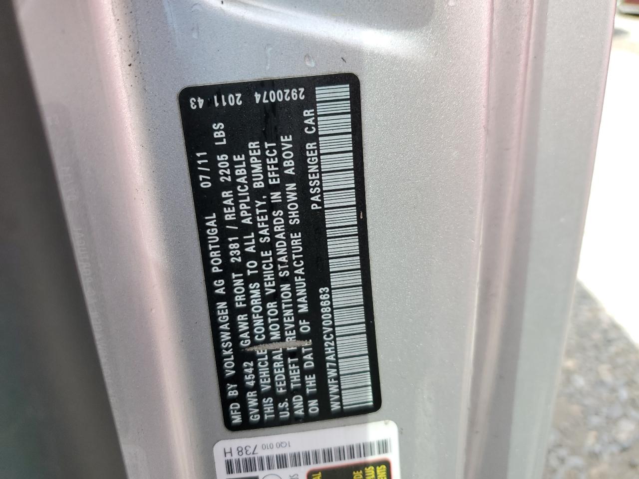 WVWFW7AH2CV008663 2012 Volkswagen Eos Lux