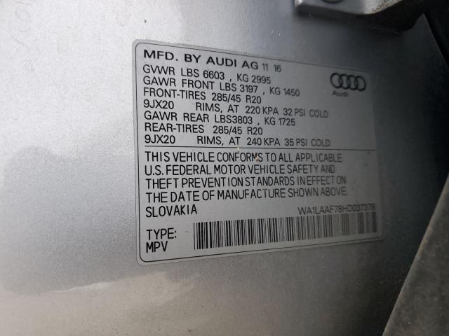 VIN WA1LAAF78HD037378 2017 Audi Q7, Premium Plus no.12