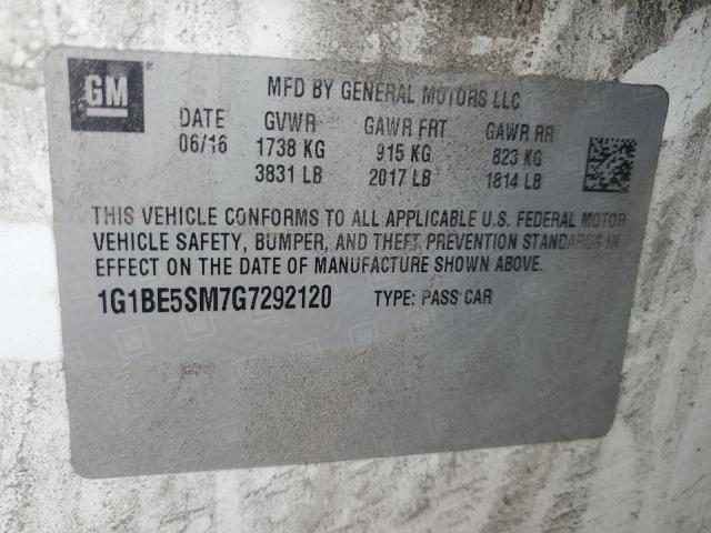 2016 CHEVROLET CRUZE LT - 1G1BE5SM7G7292120